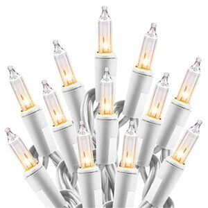 Clear Christmas String Lights 100 Count 25Ft White Wire Mini Lights